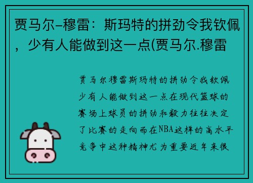 贾马尔-穆雷：斯玛特的拼劲令我钦佩，少有人能做到这一点(贾马尔.穆雷)